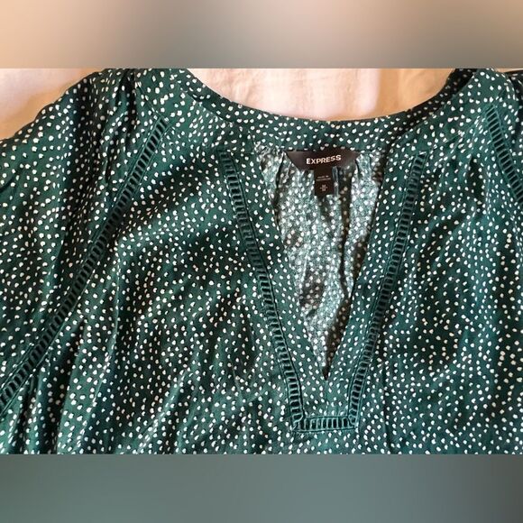 Green  polka dot and sheer Pink Women's Tops - Picture 3 of 7